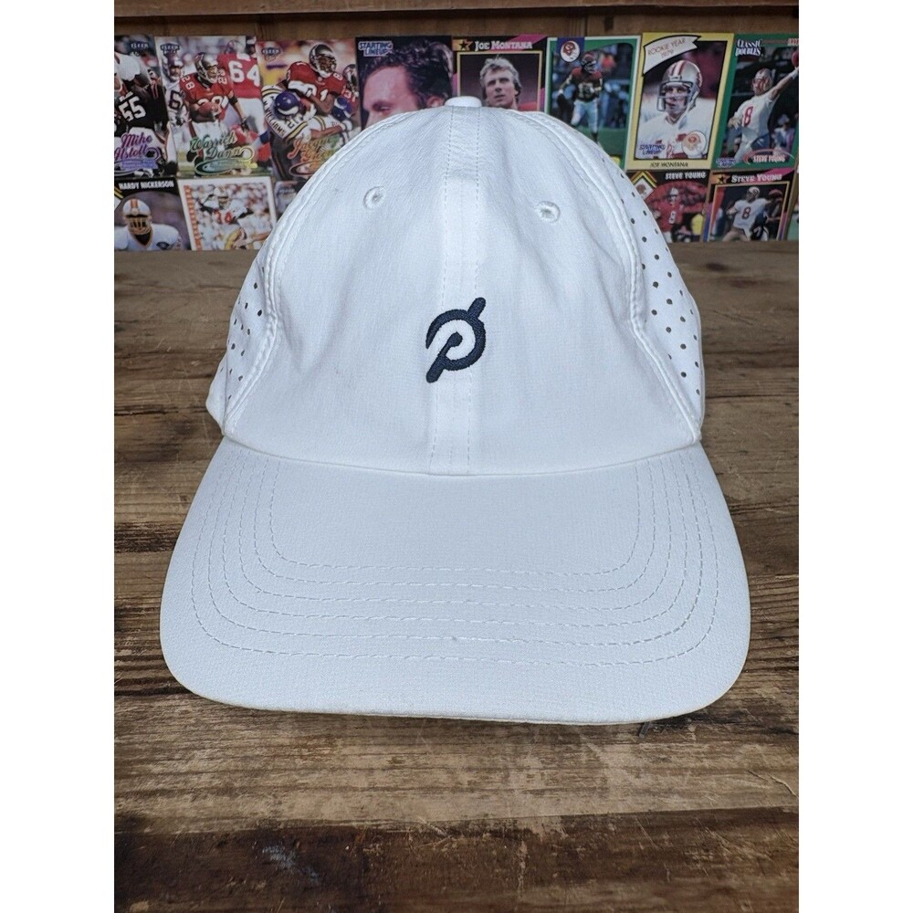 Peloton Performance Strapback Hat Cap White Running Cycling Breathable OSFM
